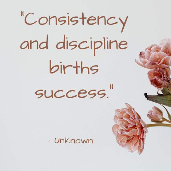 "Consistency and discipline births success." – Unknown